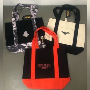 NEW 2025 Spirit Halloween Set of 3 Tote Bags NWT